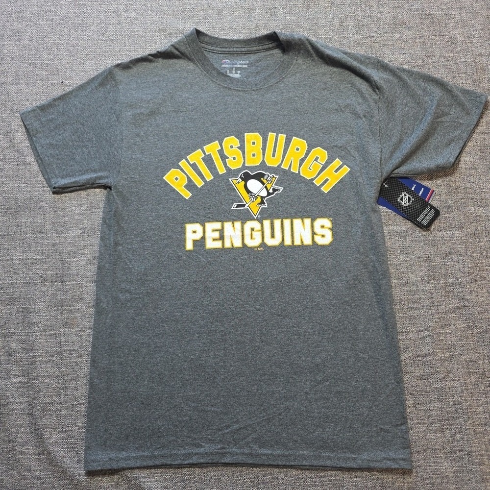 Champion Pittsburgh Penguins Mens T Shirt Short Sleeve Gray New NHL Small - Picture 2 of 8